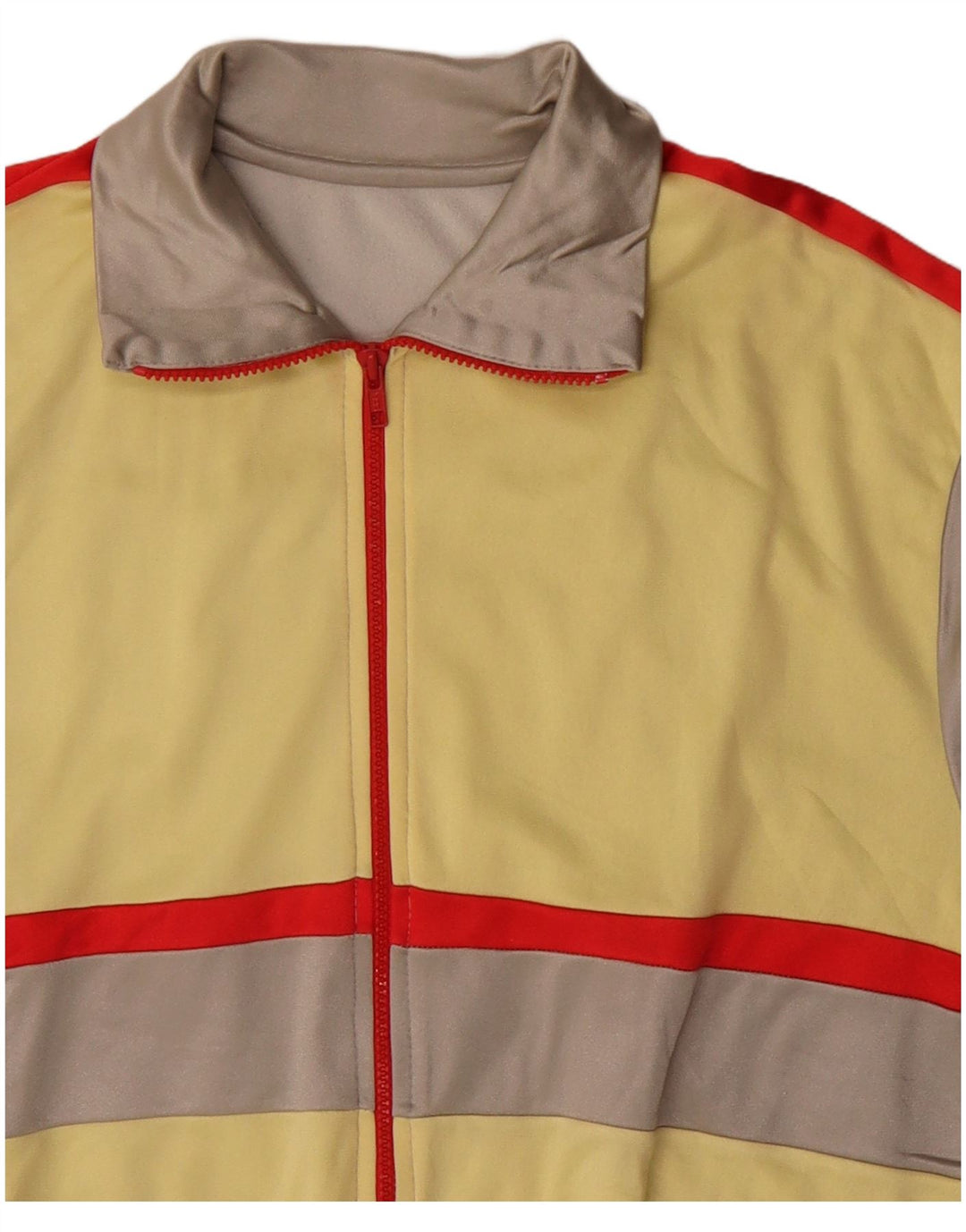 Винтажный мужской спортивный костюм, верхняя куртка среднего серого цвета с цветными блоками