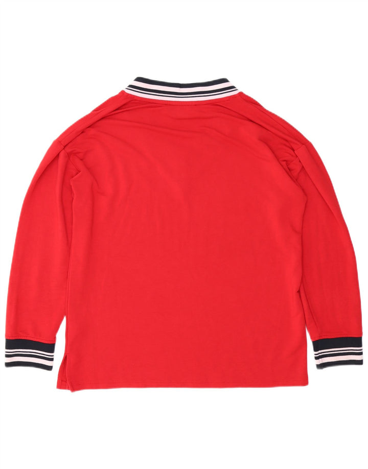 TOMMY HILFIGER Женский топ с длинным рукавом UK 14, средний красный, вискоза