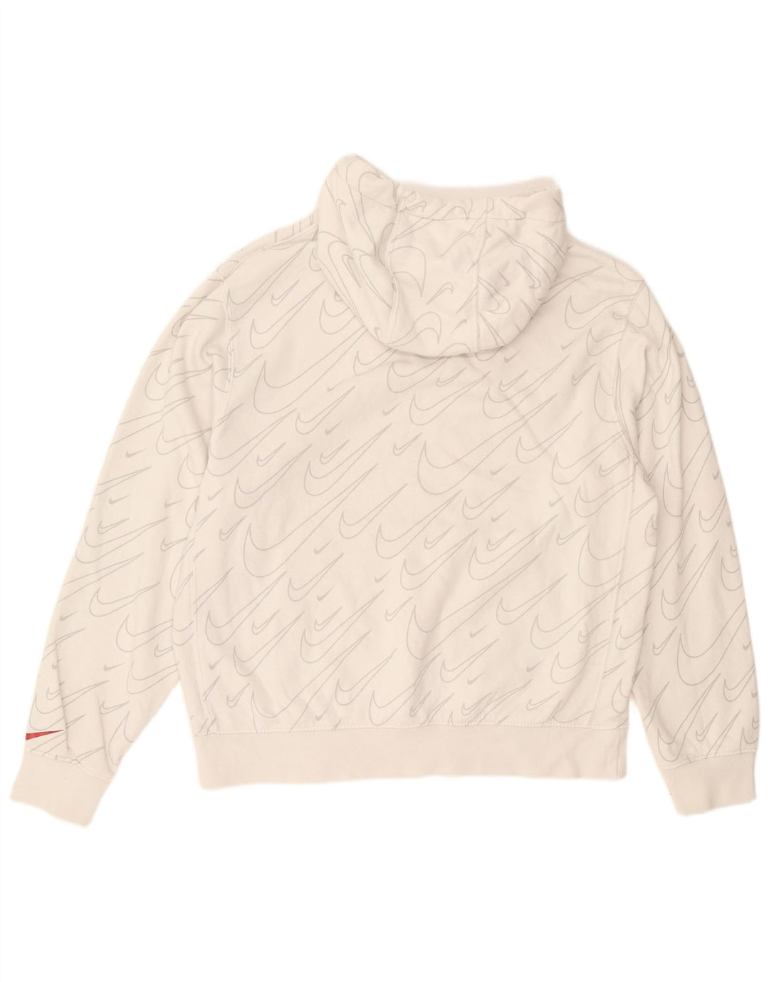 Мужской джемпер с капюшоном с рисунком Nike среднего размера, белый, хлопковый