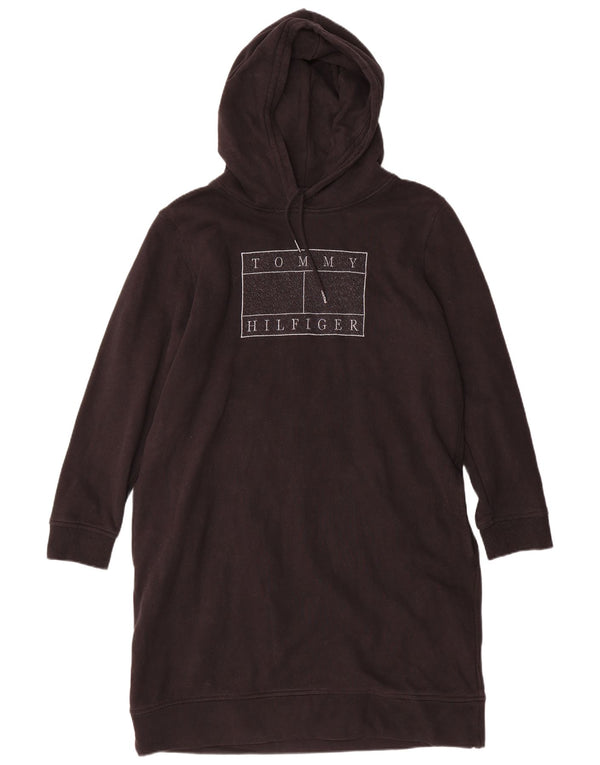 Tommy Hilfiger Женское платье с капюшоном и длинными рукавами с графикой UK 18 XL, черное