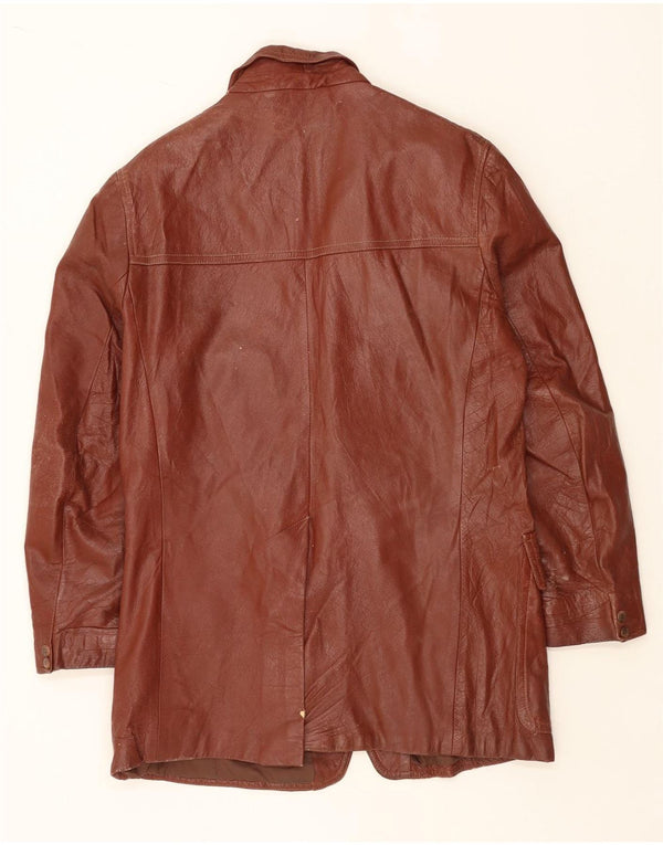 Vintage Mens Leather Jacket UK 40 Large Brown Leather