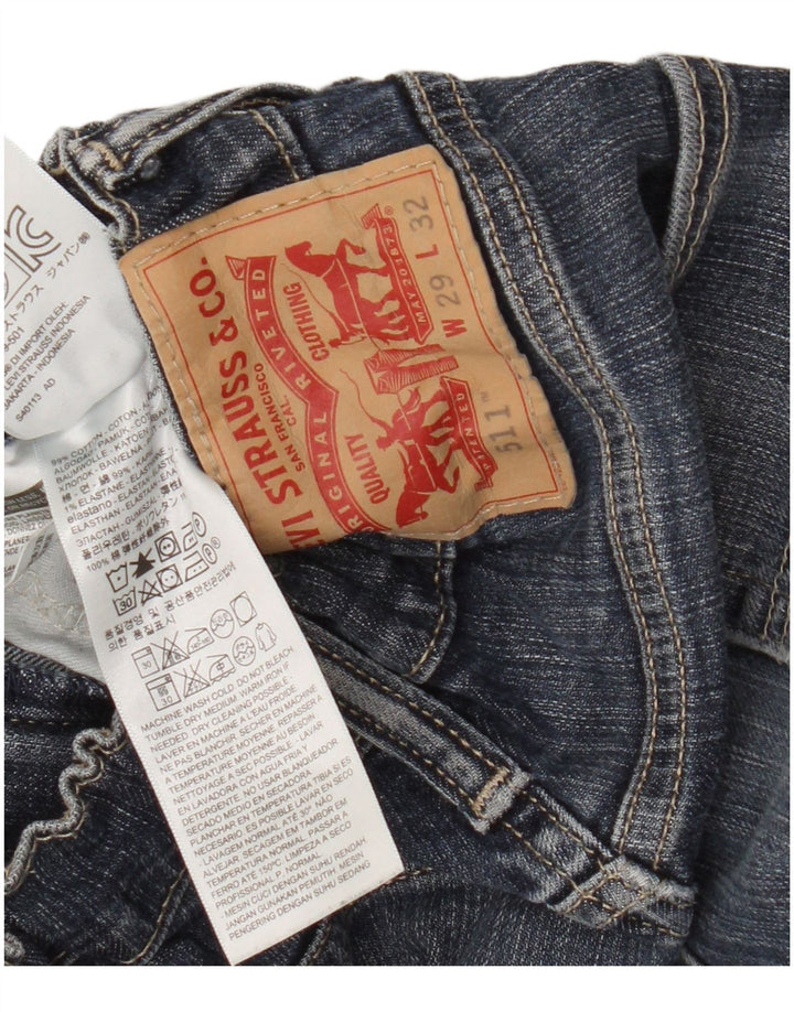 Мужские джинсы Levi's 511 с потертостями W29 L29, синий хлопок