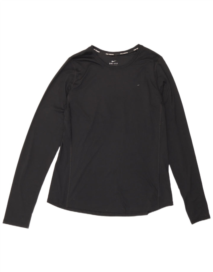 Женский топ с длинным рукавом Nike Dri Fit UK 14, большой черный полиэстер