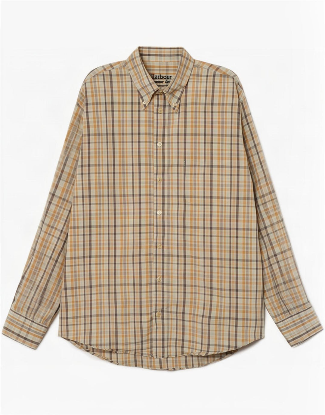 Рубашка мужская Barbour большая бежевая клетка