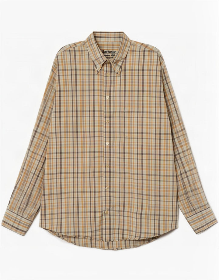Рубашка мужская Barbour большая бежевая клетка