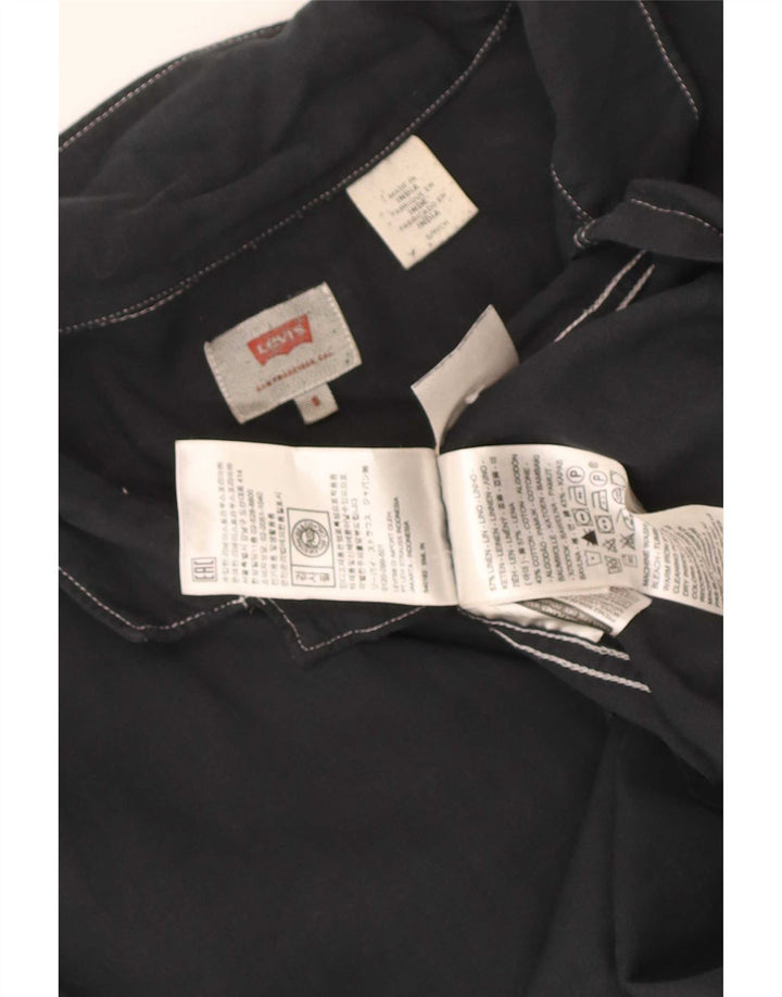 Мужская рубашка стандартного кроя с коротким рукавом Levi's, маленькая черная льняная рубашка