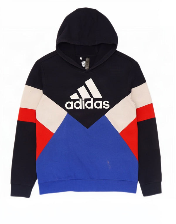 Джемпер с капюшоном Adidas для мальчиков 13–14 лет, разноцветный, с цветными блоками