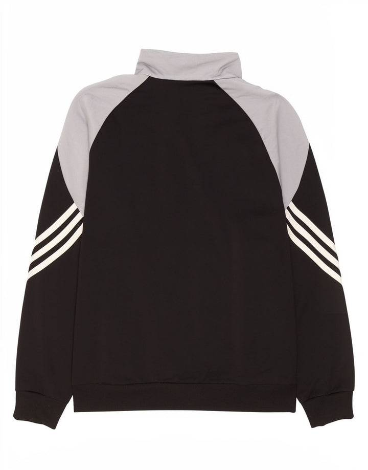 Спортивный костюм Adidas для мальчиков, верхняя куртка 13–14 лет, XL, черный полиэстер с цветными блоками