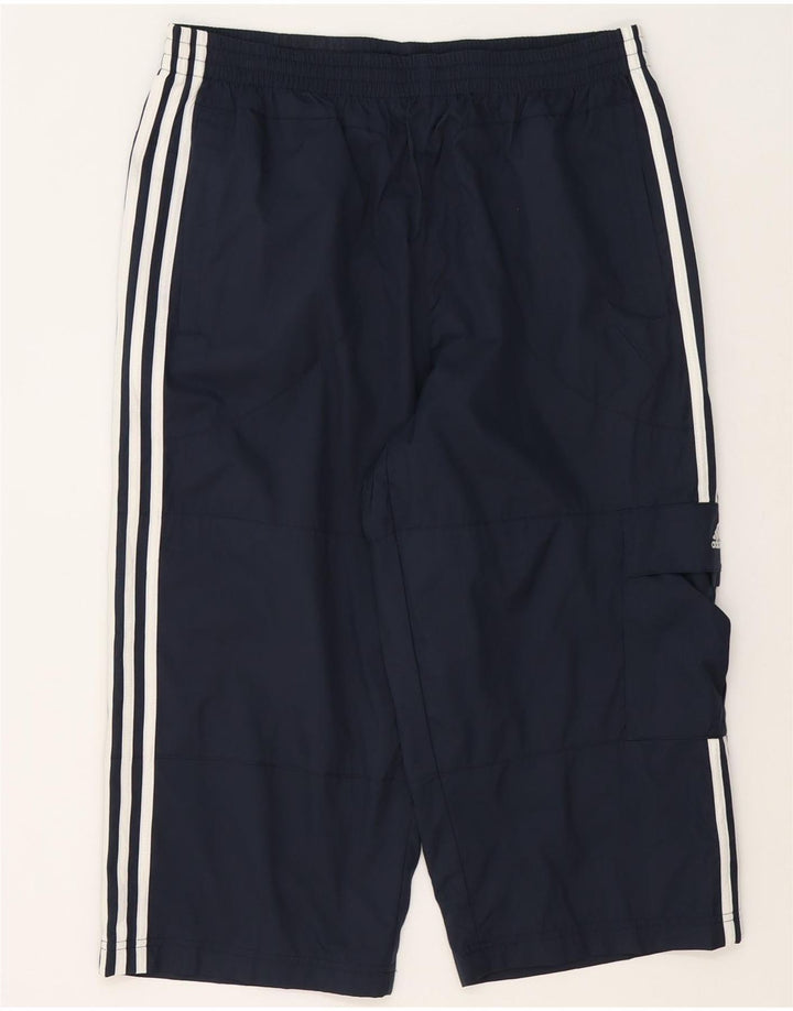 Мужские спортивные брюки-капри Adidas, большие темно-синие брюки из полиэстера