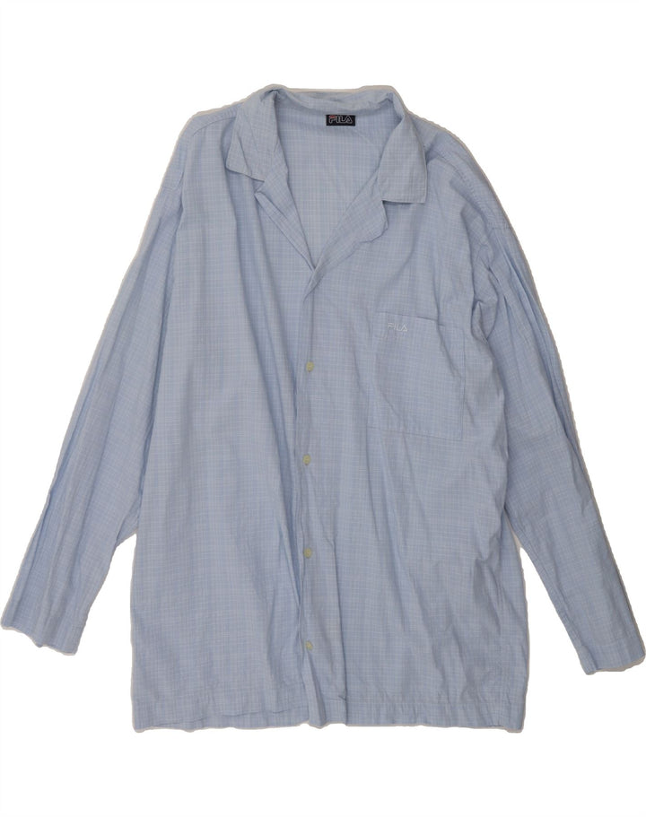 FILA Mens Shirt Large Blue Check Vintage Fila and Second-Hand Fila from Messina Hembry 