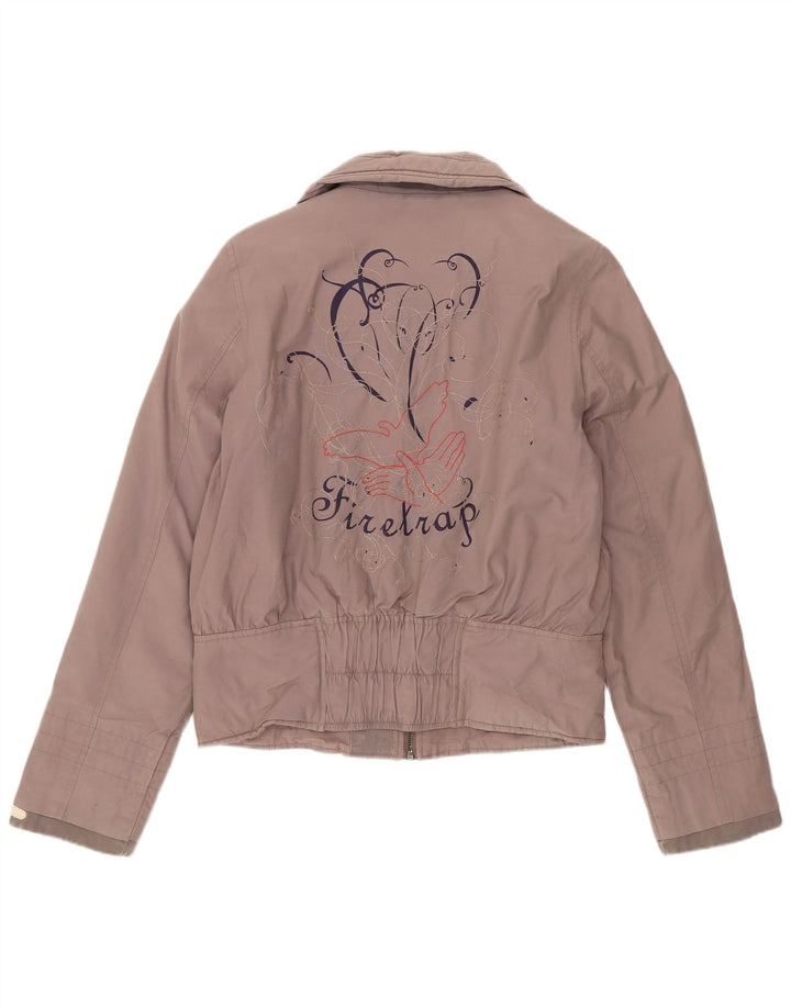 Женский бомбер Firetrap UK 10, маленький серый хлопок