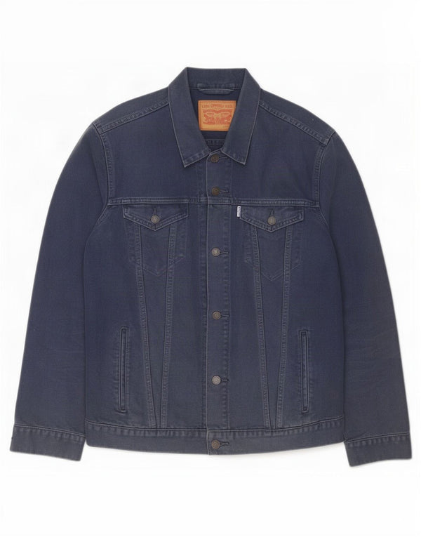 Мужская джинсовая куртка Levi's UK 42 XL Темно-синяя, хлопок