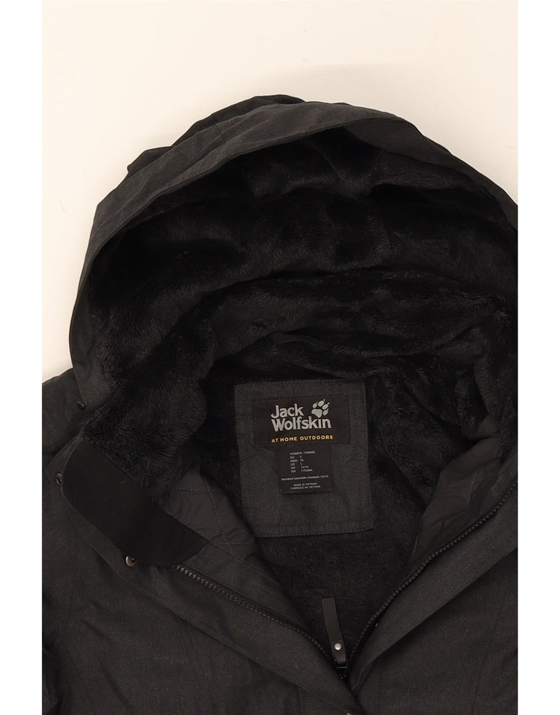 JACK WOLFSKIN Womens Hooded Windbreaker Jacket UK 14/16 Large Grey Vintage Jack Wolfskin and Second-Hand Jack Wolfskin from Messina Hembry 