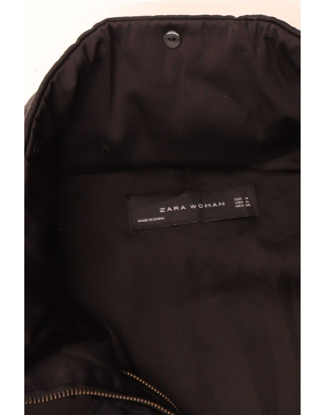Женская парка с капюшоном Zara UK 14, средний черный