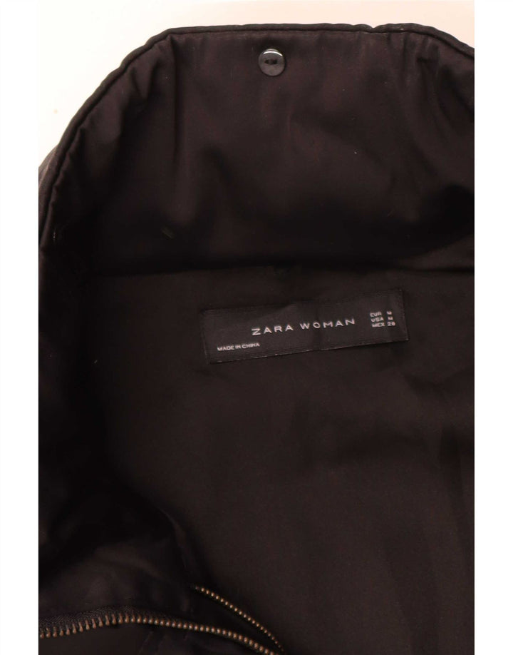 Женская парка с капюшоном Zara UK 14, средний черный