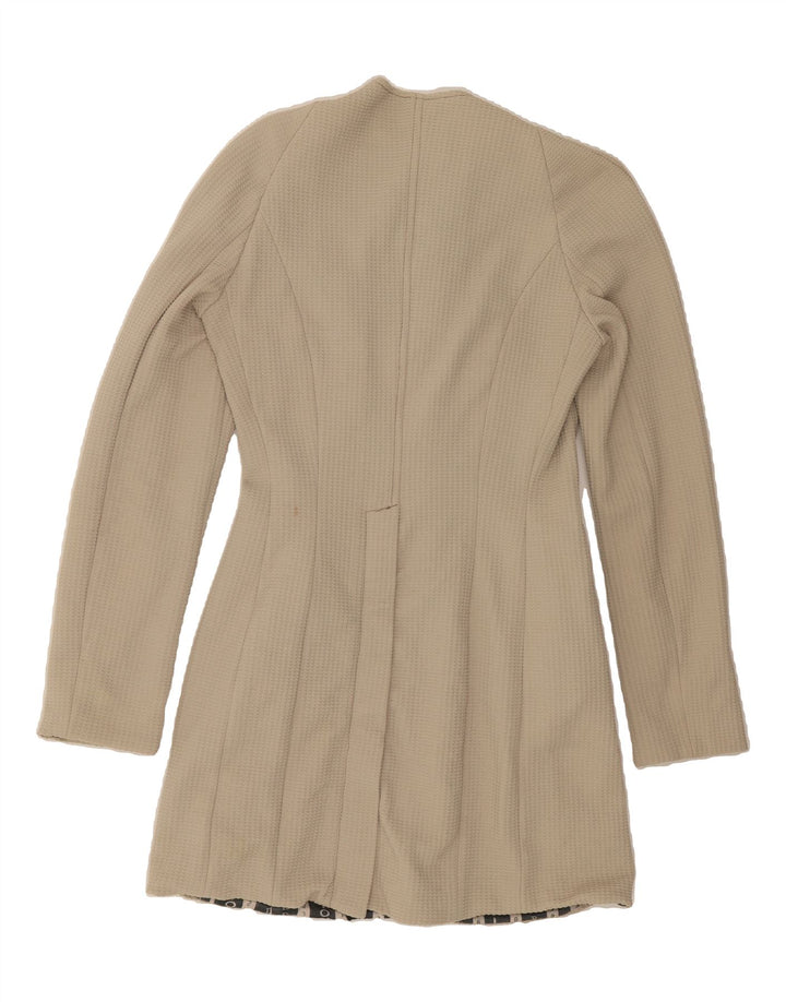 TRUSSARDI Womens Overcoat UK 10 Small Beige Vintage Trussardi and Second-Hand Trussardi from Messina Hembry 