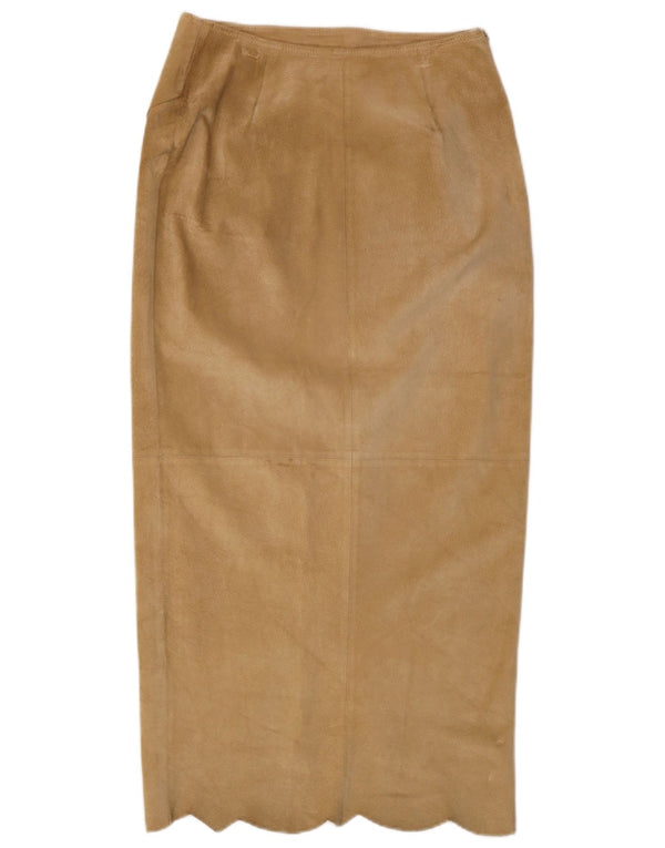 Женская замшевая юбка-миди с высокой талией Gai Mattiolo IT 42 Medium W28 Бежевая