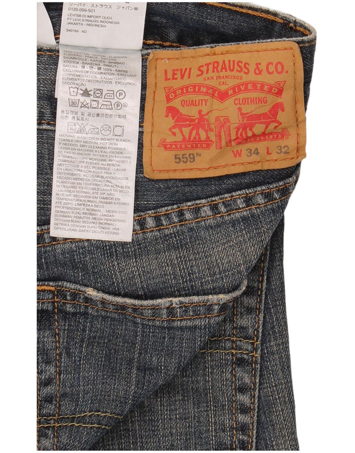 Мужские прямые джинсы Levi's 559 W34 L32 синие, хлопок