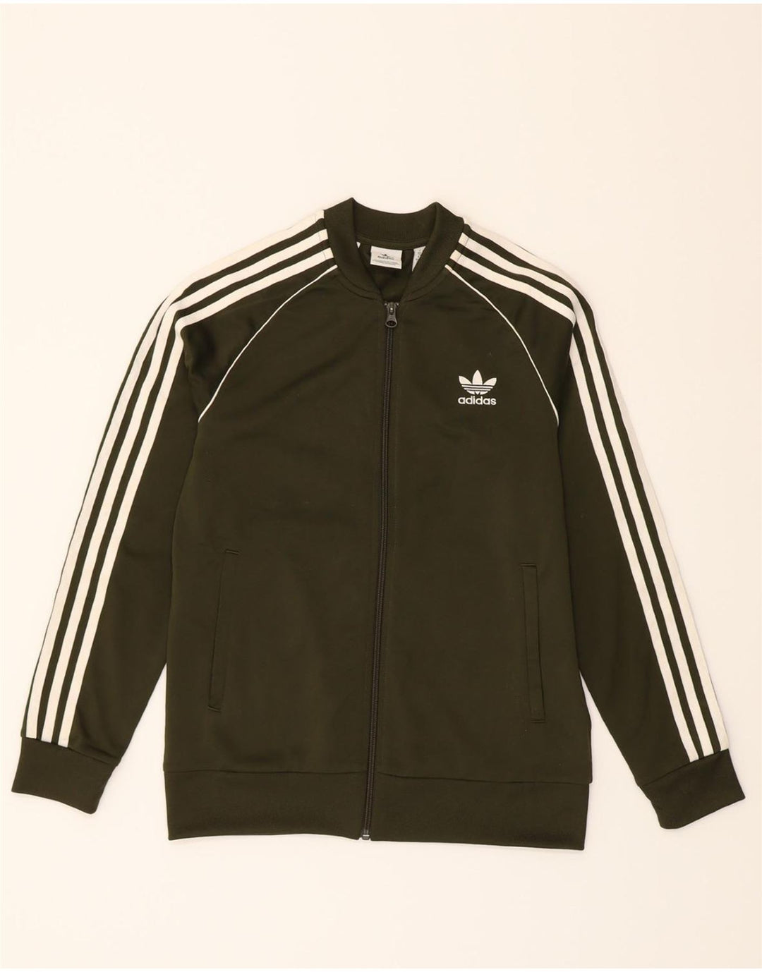 ADIDAS Boys Tracksuit Top Jacket 13-14 Years Green Polyester Vintage Adidas and Second-Hand Adidas from Messina Hembry 