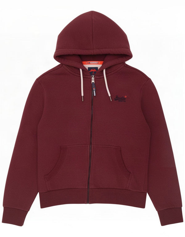 Женский свитер с капюшоном на молнии Superdry UK 18 XL Бордовый хлопок