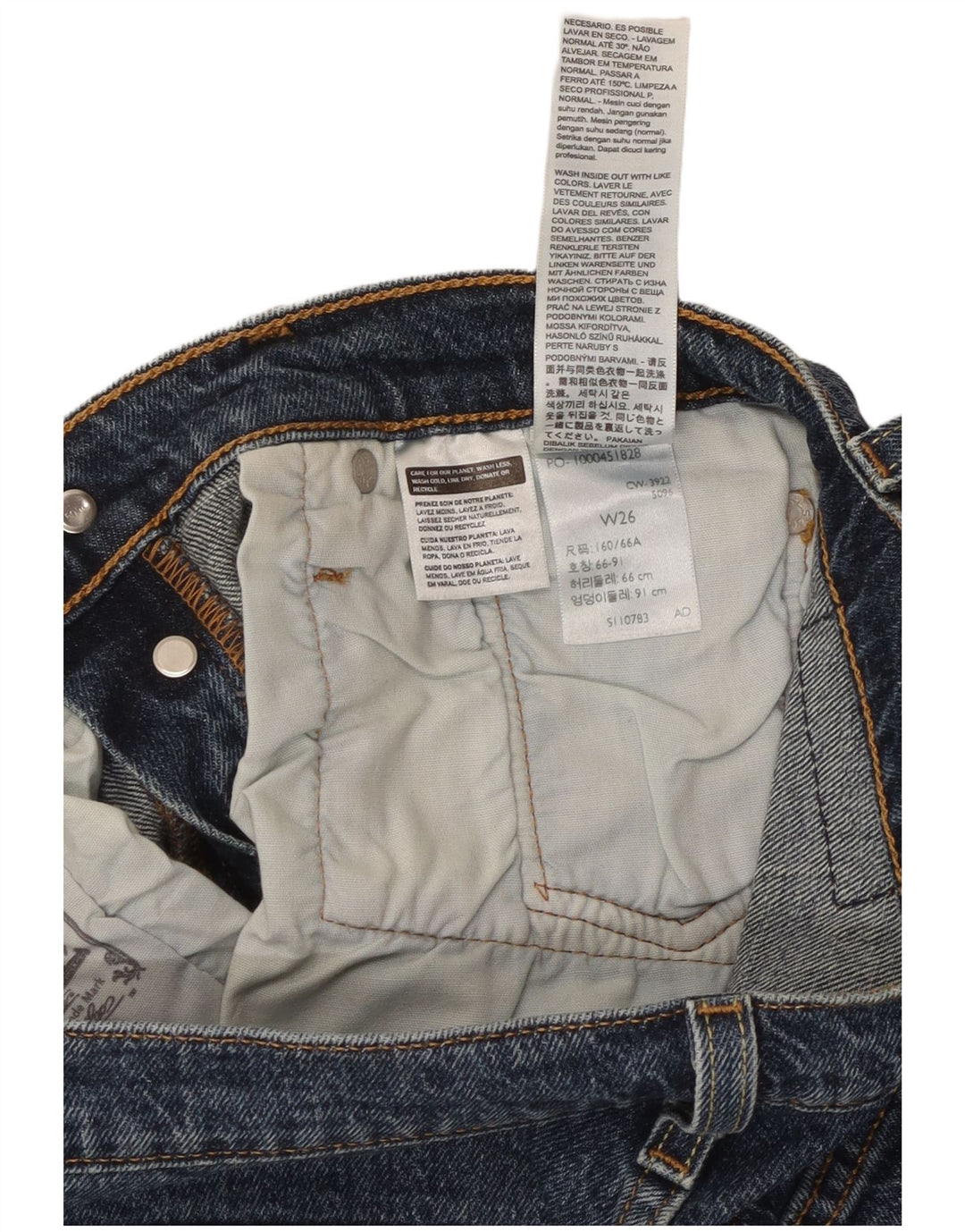 Женские джинсовые шорты LEVI'S 501 W26, маленькие синие, хлопок