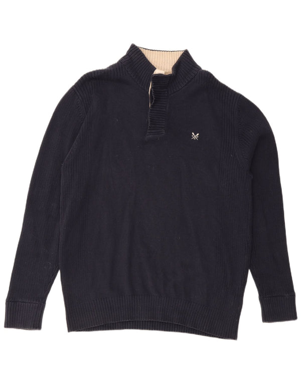 Crew Clothing Мужской джемпер с воротником на молнии, свитер XL, темно-синий, хлопок