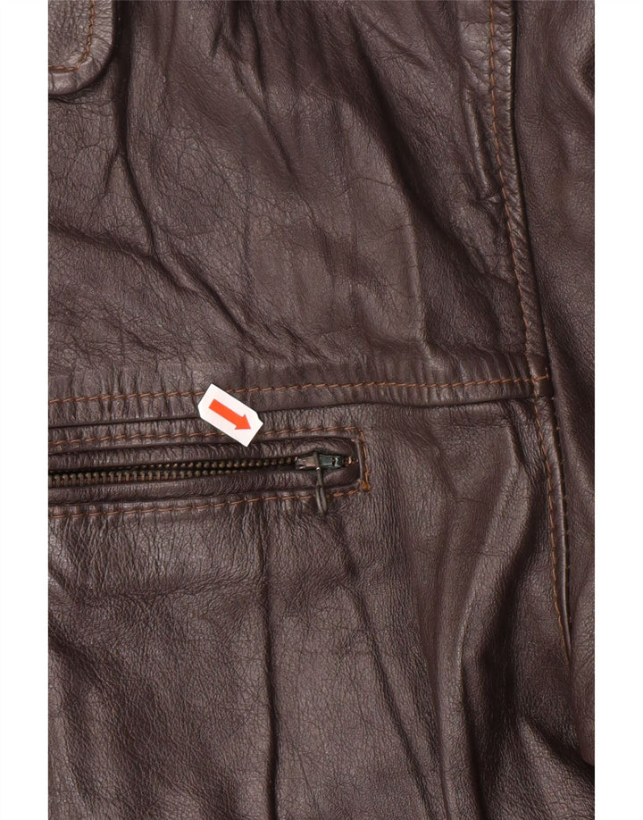 Мужская кожаная куртка VINTAGE UK 42 XL коричневая кожа