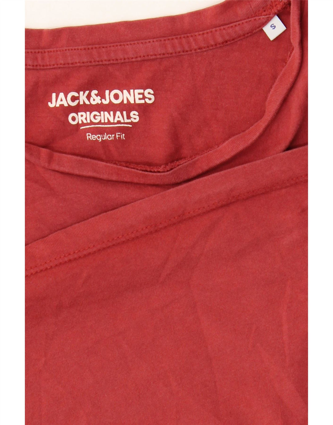 JACK & JONES Mens Regular Fit Graphic T-Shirt Top Small Red Cotton Vintage Jack & Jones and Second-Hand Jack & Jones from Messina Hembry 