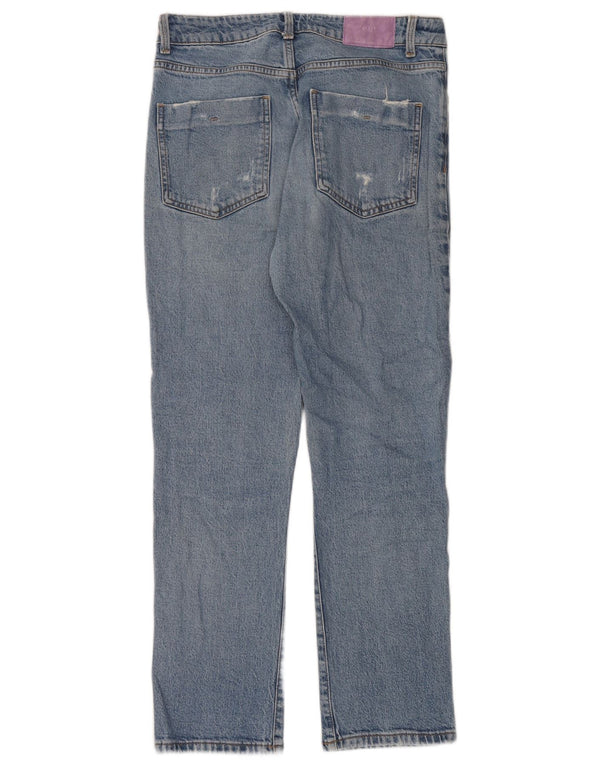 Женские прямые джинсы Zara с высокой посадкой EU 38, маленькие W28 L30, синие