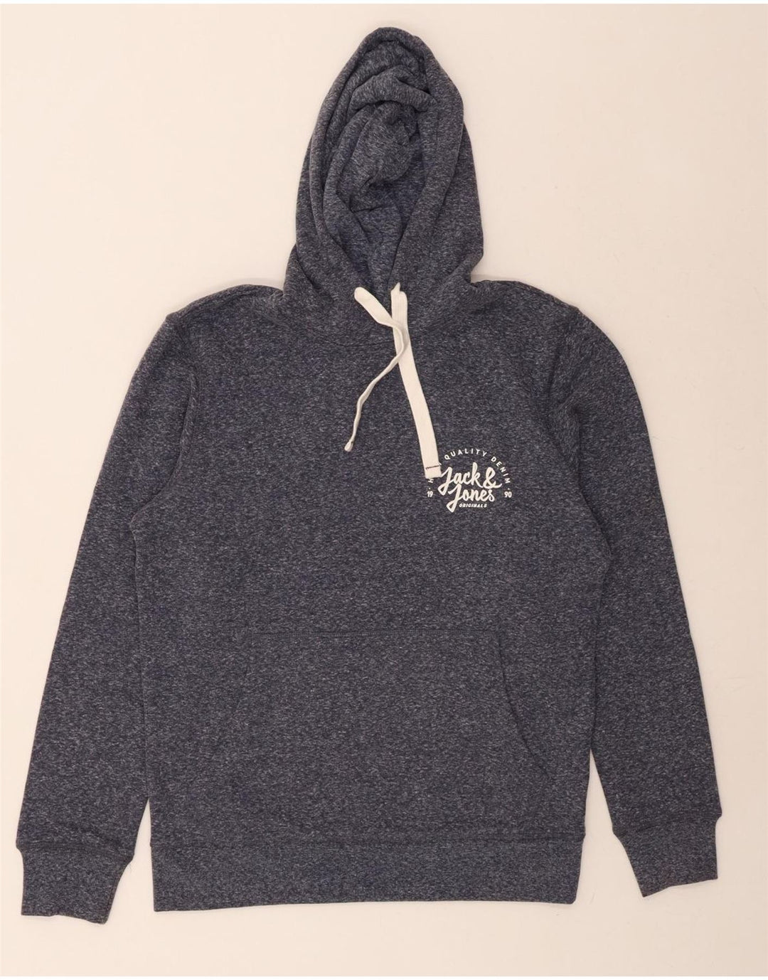 JACK & JONES Mens Hoodie Jumper Medium Navy Blue Cotton Vintage Jack & Jones and Second-Hand Jack & Jones from Messina Hembry 