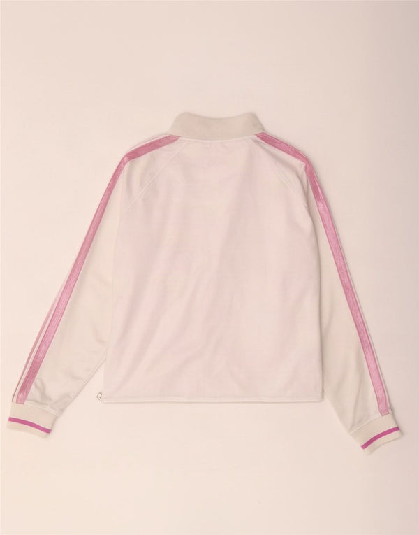Asics Womens Tracksuit Top Jacket UK 18 XL White Colourblock Polyester
