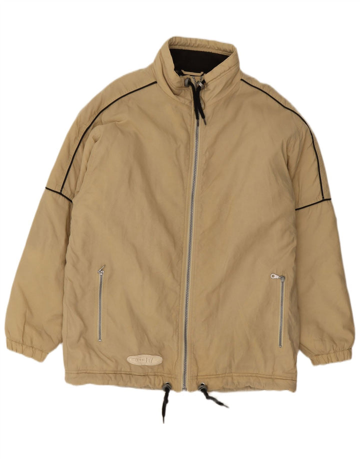 ETIREL Mens Graphic Windbreaker Jacket UK 40 Large Beige Nylon Vintage Etirel and Second-Hand Etirel from Messina Hembry 