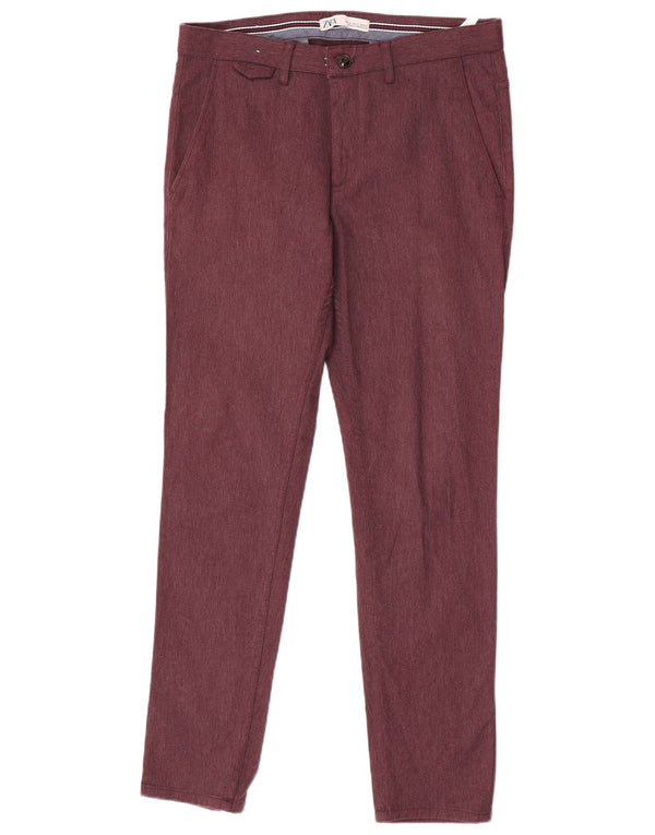 Мужские узкие брюки-чиносы Zara EU 40 Medium W31 L30 Бордовый хлопок