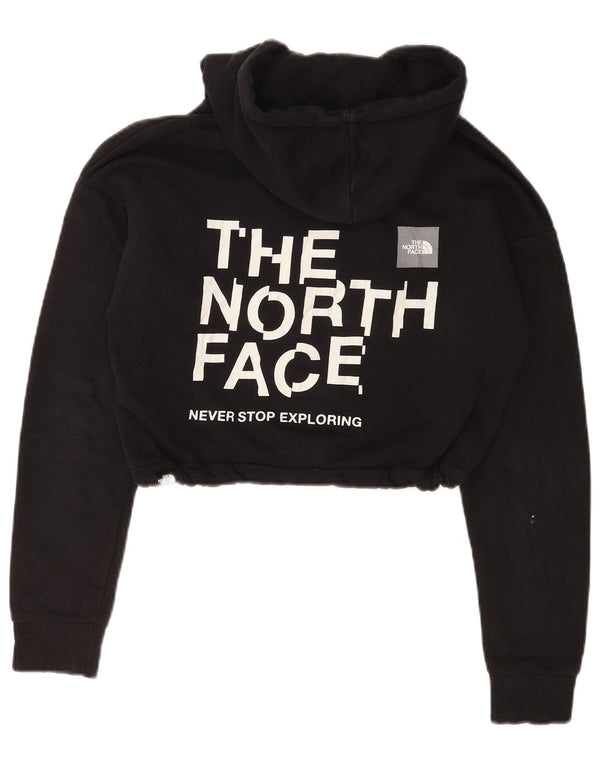 Женский укороченный джемпер с капюшоном The North Face, размер UK 10, маленький, черный, хлопок