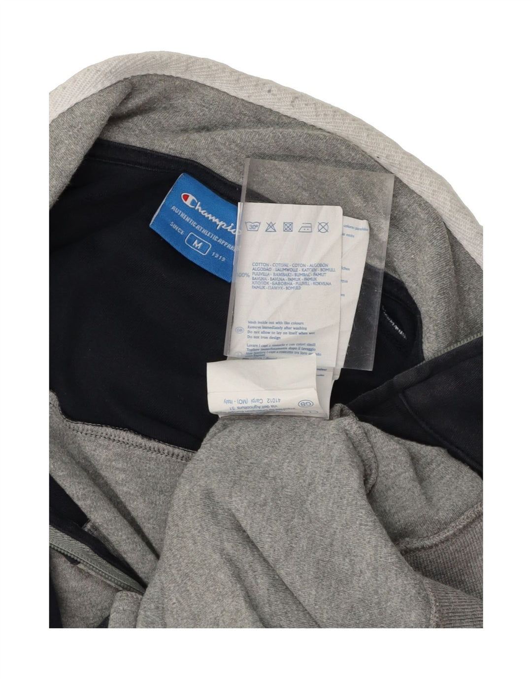 CHAMPION Mens Tracksuit Top Jacket Medium Navy Blue Colourblock Cotton Vintage Champion and Second-Hand Champion from Messina Hembry 