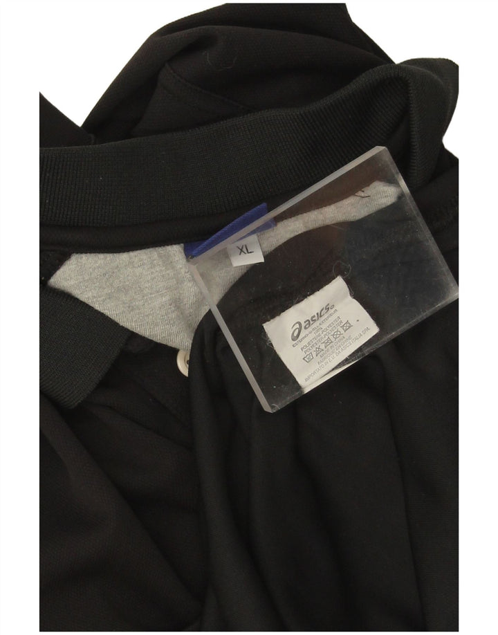 Мужская рубашка-поло Asics XL, черная, полиэстер