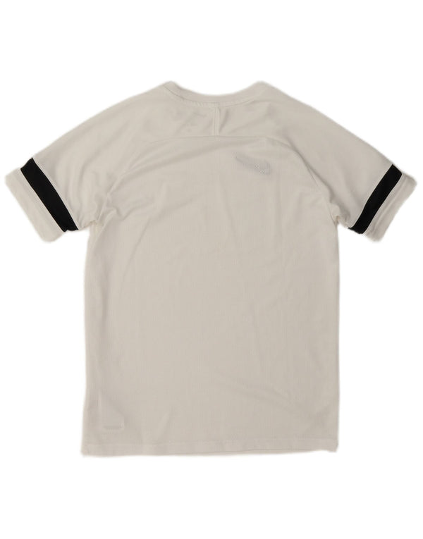 Футболка Nike Dri Fit для мальчиков, топ 13–14 лет, XL, белый полиэстер с цветными блоками