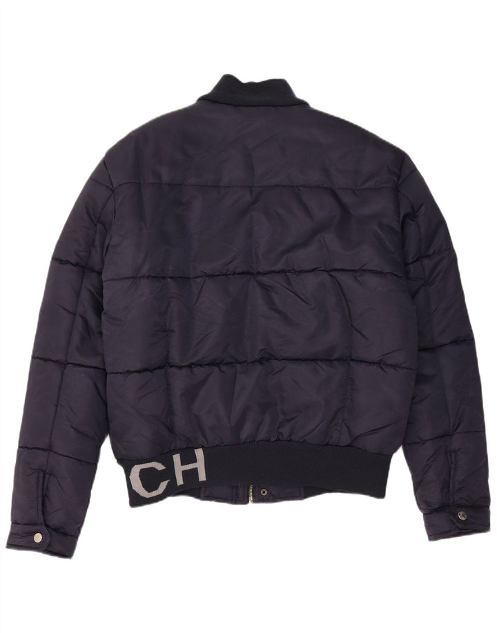 RICHMOND Мужская стеганая куртка с графическим рисунком UK 38 Средний Темно-Синий Полиамид