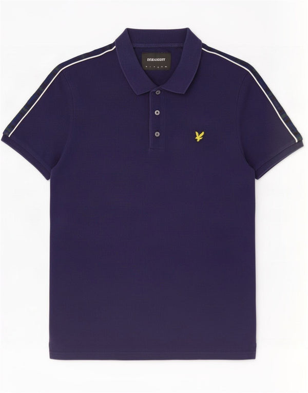 Мужская рубашка-поло Lyle & Scott, темно-синяя, хлопковая
