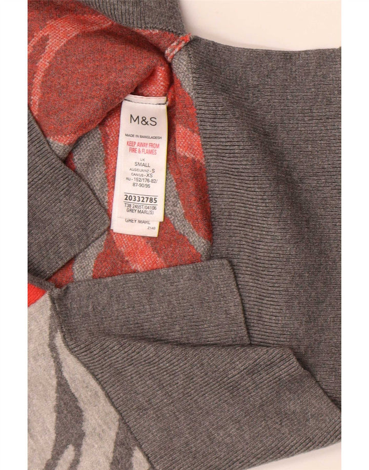 Женский джемпер с высоким воротником Marks & Spencer, Великобритания, 8, маленький, серый