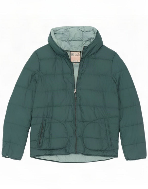 Fat Face Womens Hooded Padded Jacket UK 16 Large Green Nylon