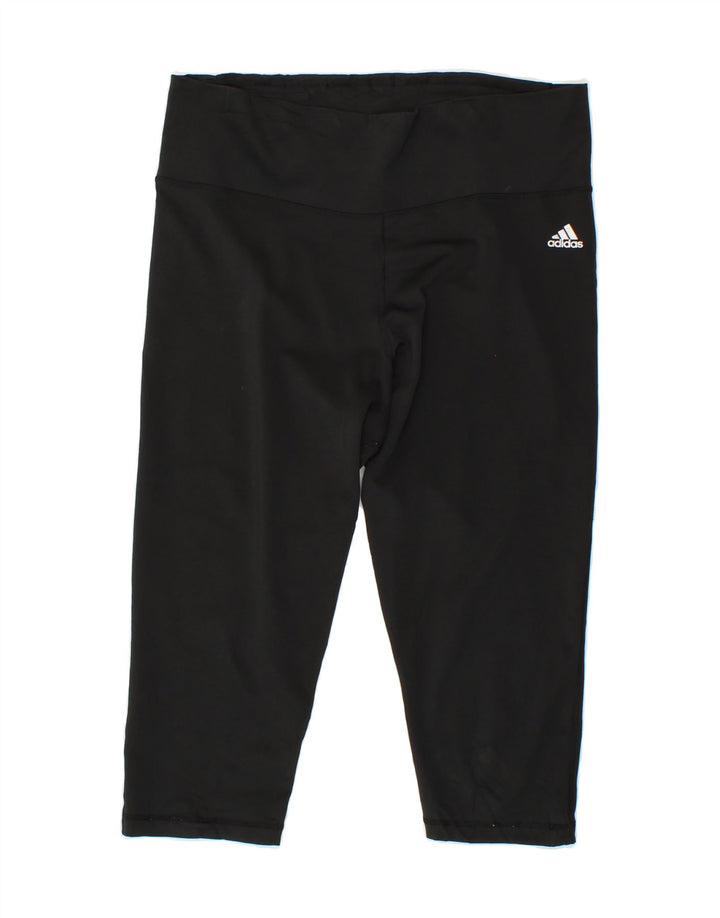 ADIDAS Womens Capri Leggings UK 20/22 XL Black Polyester Vintage Adidas and Second-Hand Adidas from Messina Hembry 