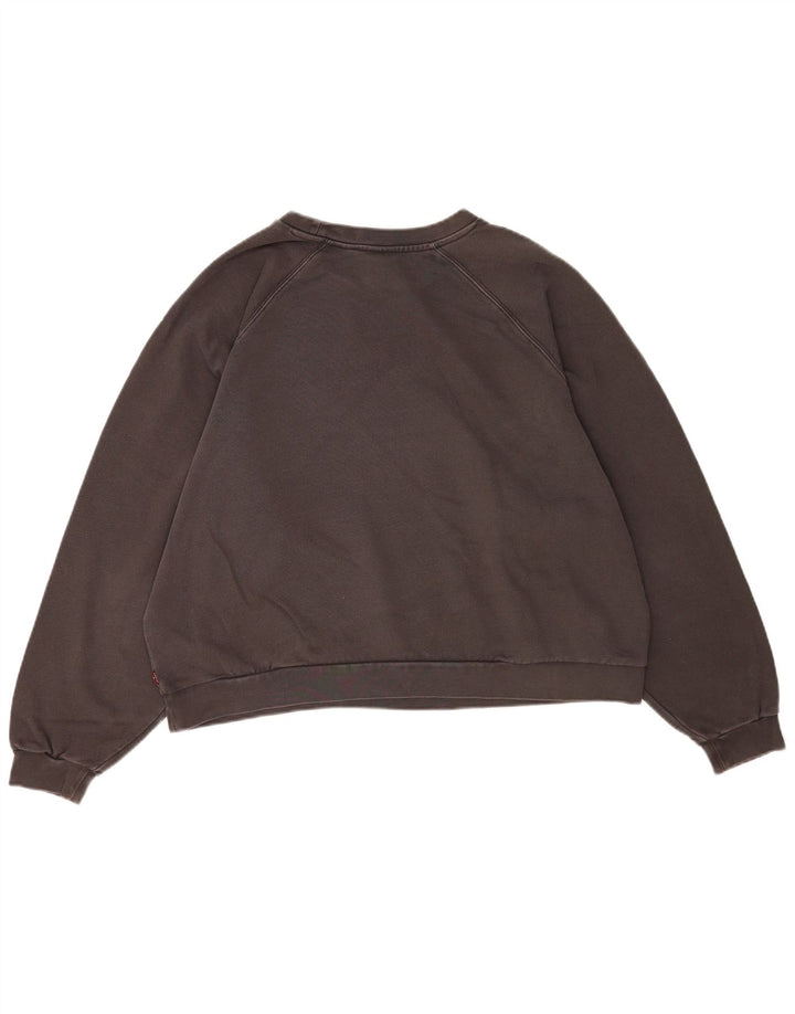 Женский джемпер свободного размера с рисунком Levi's, Великобритания, 18 XL, серый хлопок
