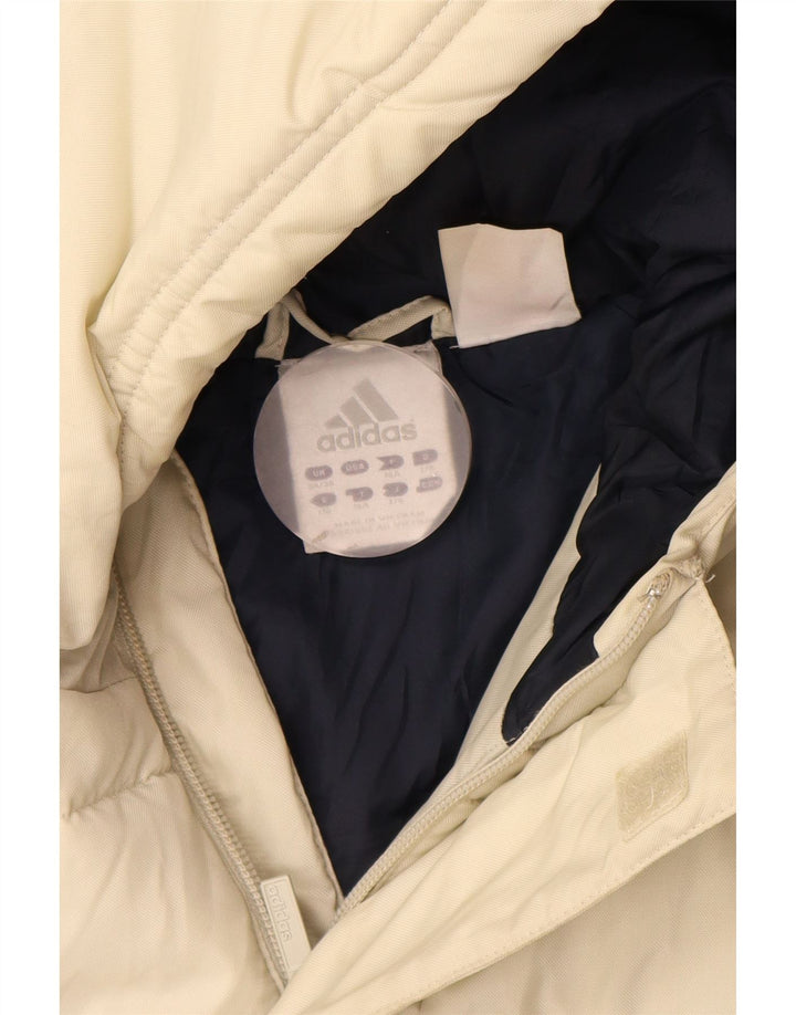 Утепленная куртка Adidas с капюшоном и графическим рисунком для мальчиков 15–16 лет, белая с цветными блоками