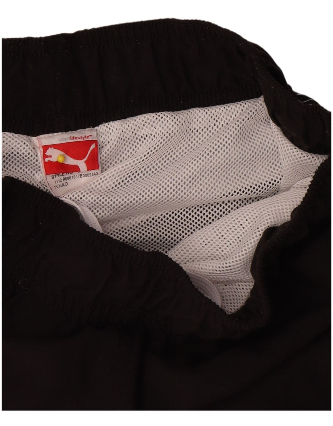 Мужские спортивные шорты Puma с графическим рисунком, маленькие черные, полиэстер с цветными блоками