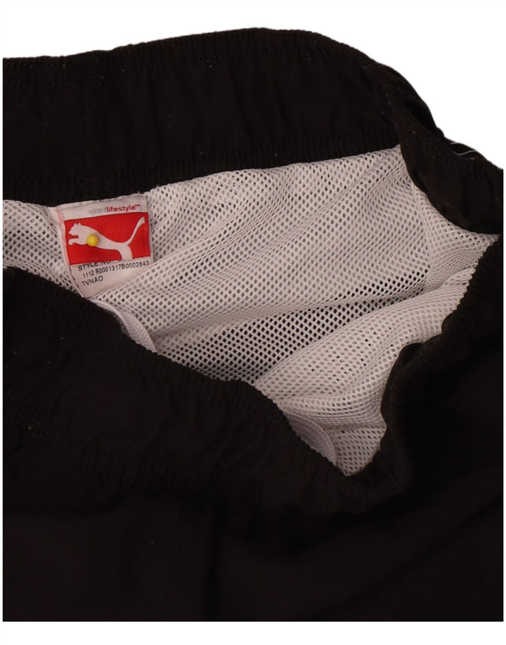Мужские спортивные шорты Puma с графическим рисунком, маленькие черные, полиэстер с цветными блоками