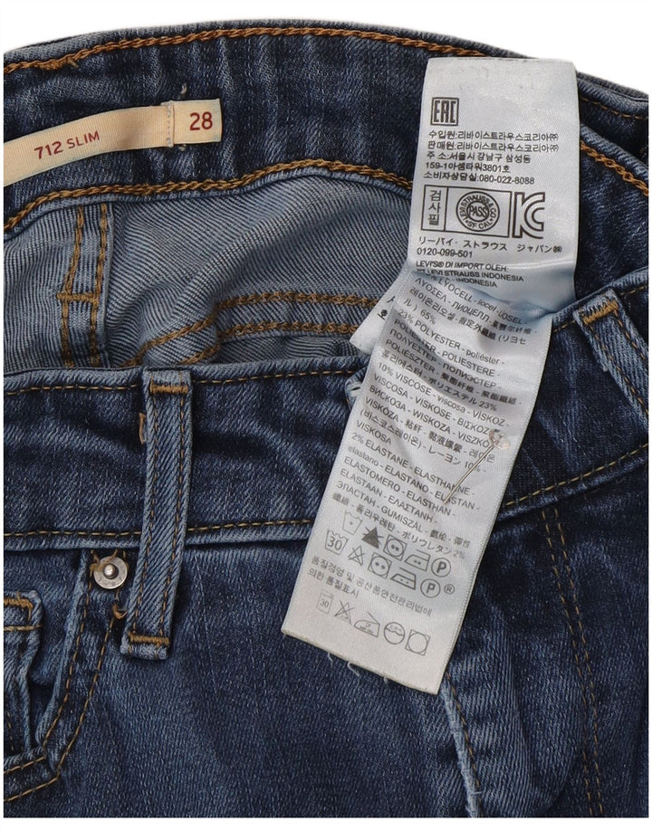 Женские зауженные джинсы Levi's 712 W28 L32 синие из лиоцелла