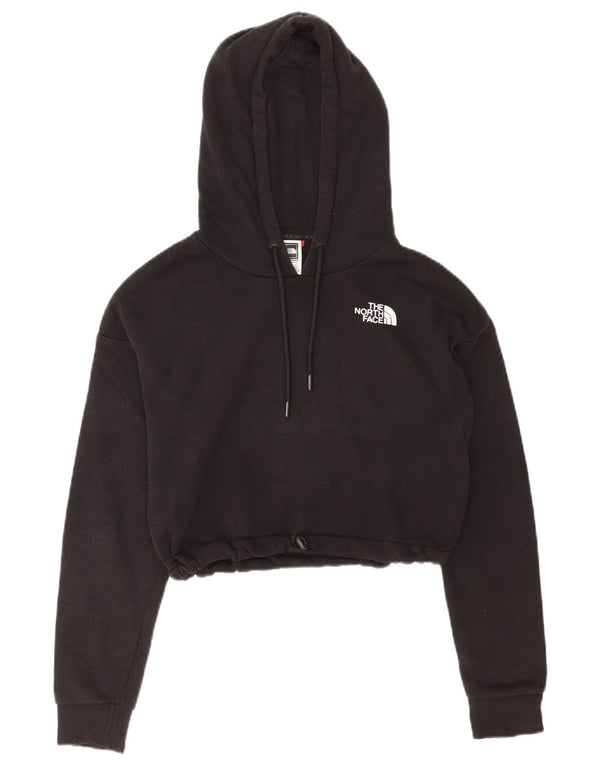Женский укороченный джемпер с капюшоном The North Face, размер UK 10, маленький, черный, хлопок