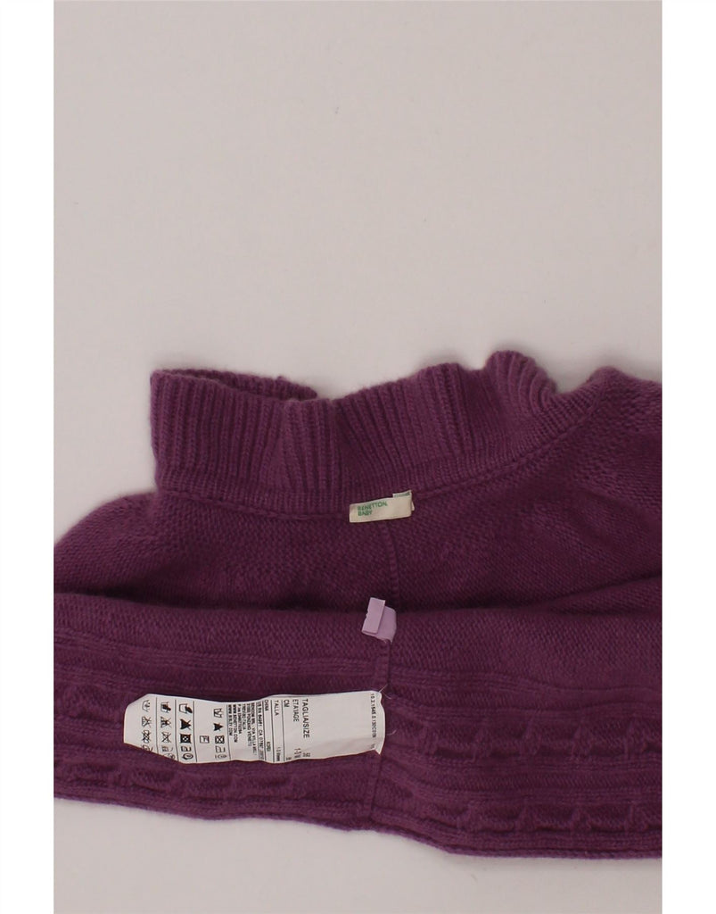 BENETTON Baby Girls Poncho Jumper 0-3 Months  Purple Wool Vintage Benetton and Second-Hand Benetton from Messina Hembry 