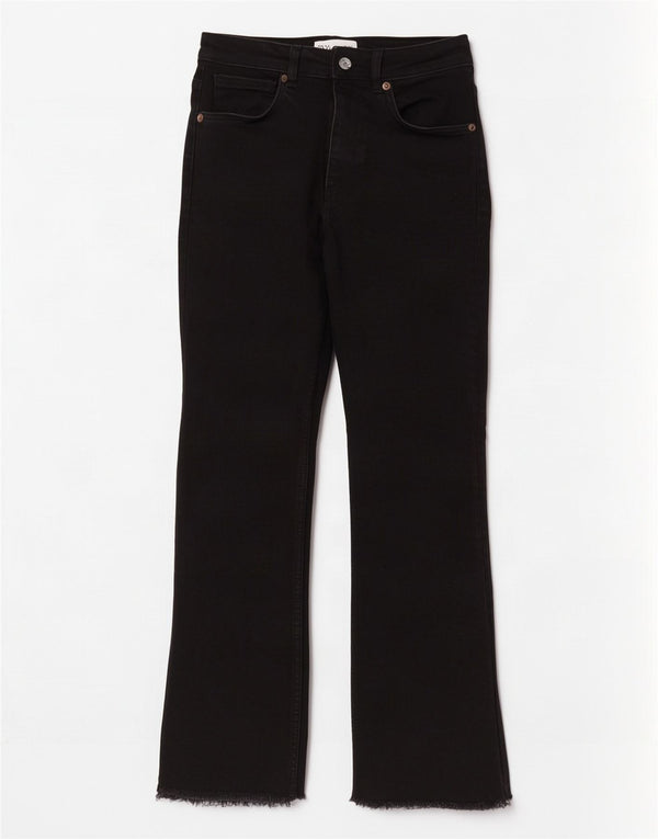 Женские джинсы Bootcut с высокой посадкой Zara EU 36 XS W26 L27, черный хлопок